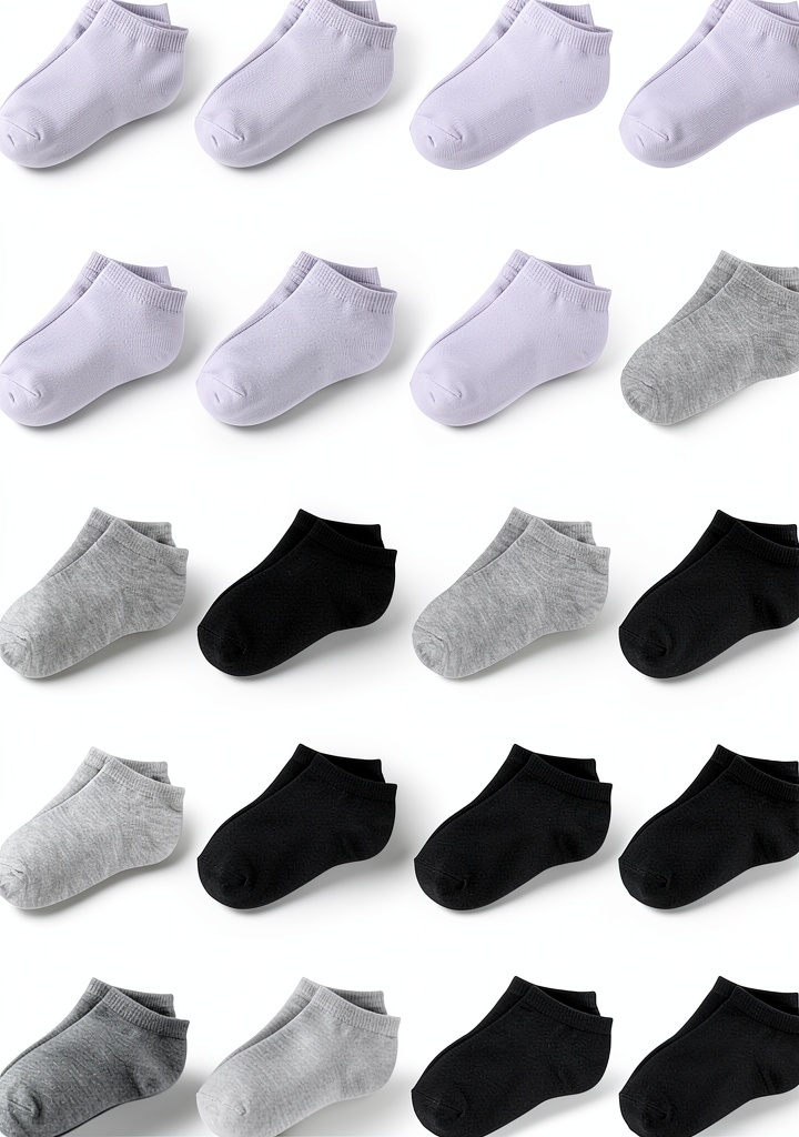 Installing Toddler Ankle Socks Boys Cotton Blend Low Cut 25 Pairs on a wooden desk