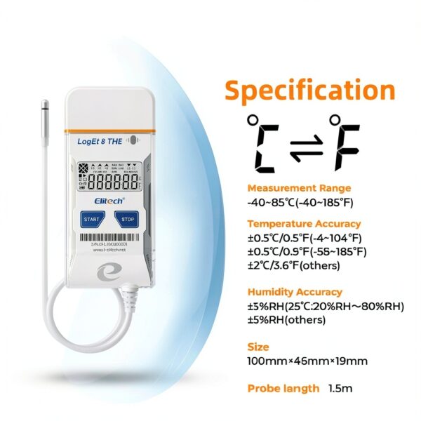 Elitech Data Logger Temperature Humidity FDA Compliant-1