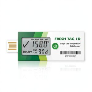 Fresh Tag 1D USB Temperature Data Logger LCD Screen IP67-0