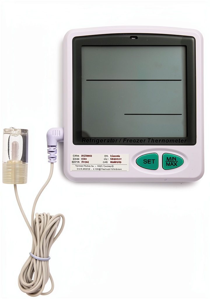 Installing Thermco Vaccine Storage Data Logger High Accuracy Monitoring on a wooden desk
