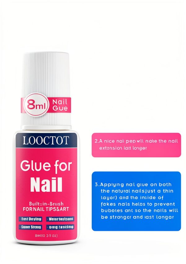 LOOCTOT Nail Glue Fast Drying Water Resistant Professional-7