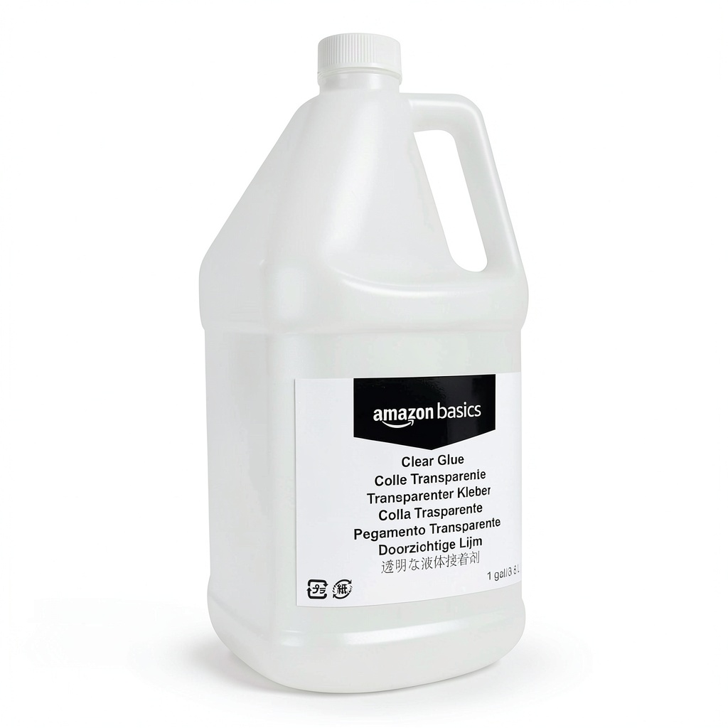 Amazon Clear Liquid Glue bottle on a craft table