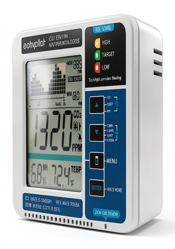 Hydrofarm CO2 Monitor Data Logger White Blue Temperature-4