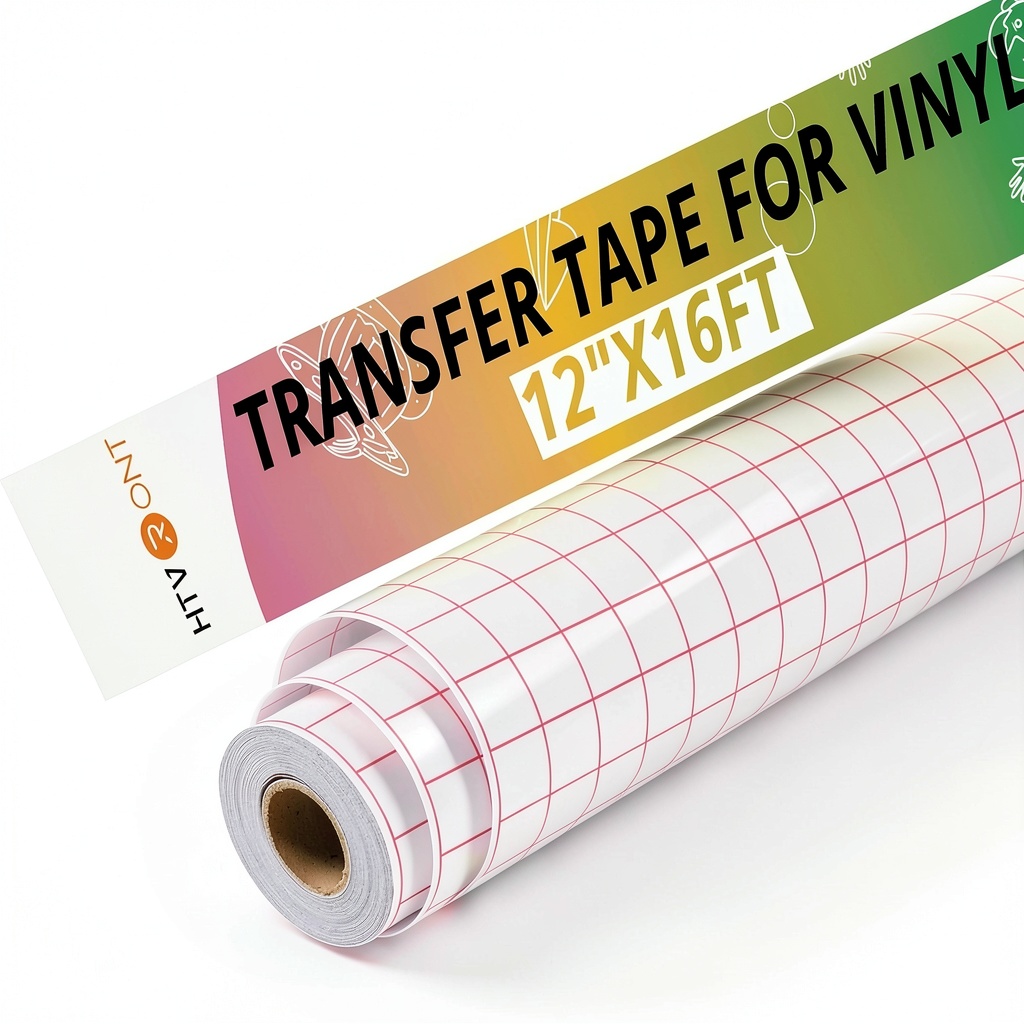 HTVRONT Transfer Tape with red grid on a crafting surface