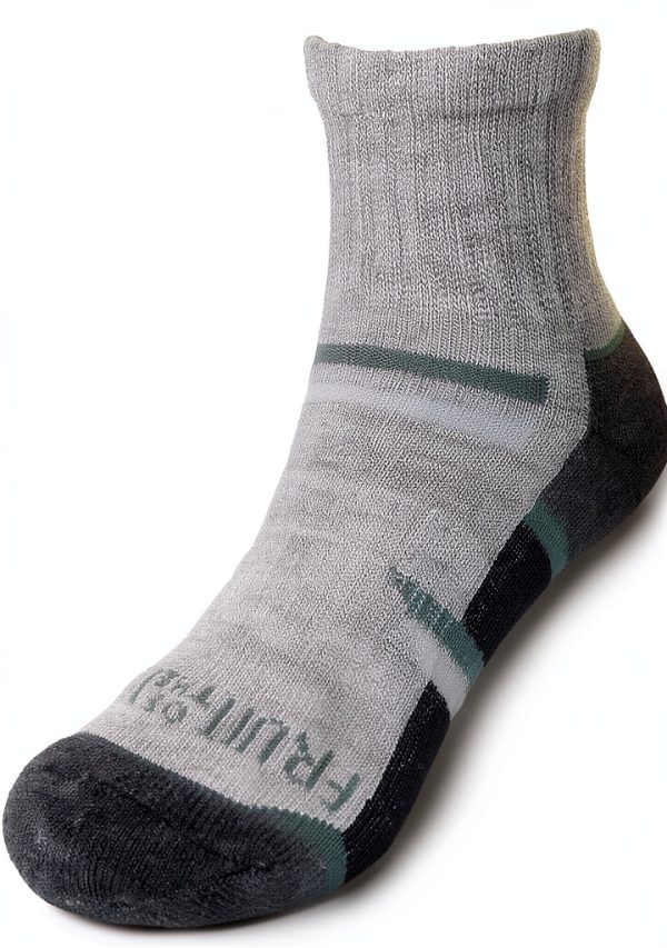 Boys Ankle Socks Fruit of the Loom 6 Pack Grey Spandex