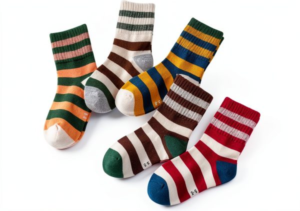 Boys Ankle Socks Cotton Stripe Crew Socks 5 Pairs Toddlers