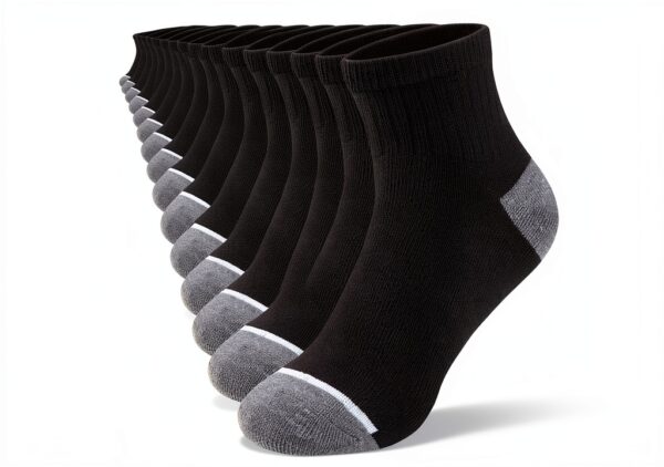 Boys Black Ankle Socks 20 Pairs Ultra Soft Reinforced-0