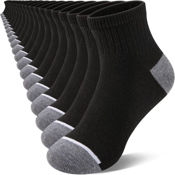 Boys Black Ankle Socks 20 Pairs Ultra Soft Reinforced-0
