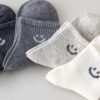 Boys Ankle Socks Cotton Blend Happy Face Design Toddler-2