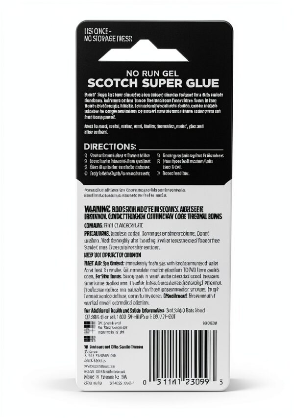 Scotch Super Glue Gel Multipack Instant Adhesive Leather-5