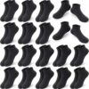 Kids Black Cotton Socks 18 Pairs Low Cut Unisex Children-3