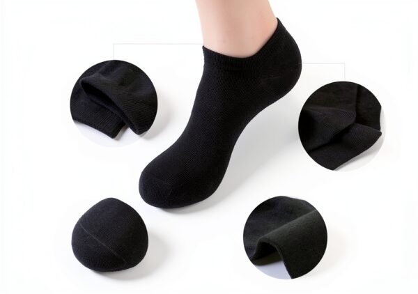 Kids Black Cotton Socks 18 Pairs Low Cut Unisex Children-2