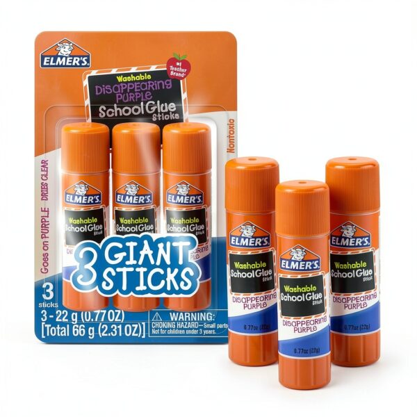 Elmers Glue Sticks Purple Dries Clear Arts Crafts School-0