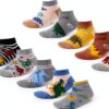Dinosaur Socks Boys Ankle Breathable Fabric Fun Print-1