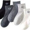 Boys Ankle Socks Cotton Blend Happy Face Design Toddler-0