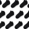 Kids Black Cotton Socks 18 Pairs Low Cut Unisex Children-0