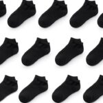 Kids Black Cotton Socks 18 Pairs Low Cut Unisex Children-0