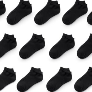 Kids Black Cotton Socks 18 Pairs Low Cut Unisex Children-0
