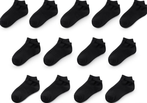 Kids Black Cotton Socks 18 Pairs Low Cut Unisex Children-0