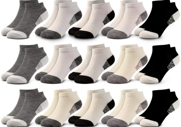 Boys Ankle Socks 20 Pairs Multicolor Polyester Comfort Fit-0