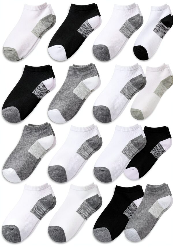 ZERULETS Kids Ankle Socks 20 Pairs Soft Blended Fabric-7
