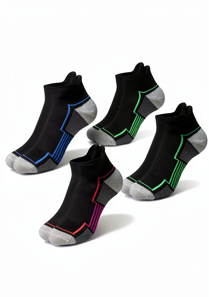 Boy wearing SeeyAN Boys Ankle Socks Cotton Athletic Cushioned Sport 6 during a soccer drill