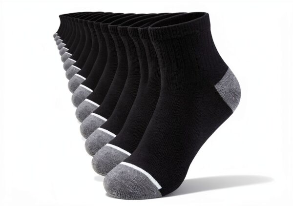 Boys Black Ankle Socks 20 Pairs Ultra Soft Reinforced-0