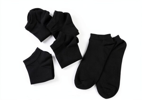 Kids Black Cotton Socks 18 Pairs Low Cut Unisex Children-4