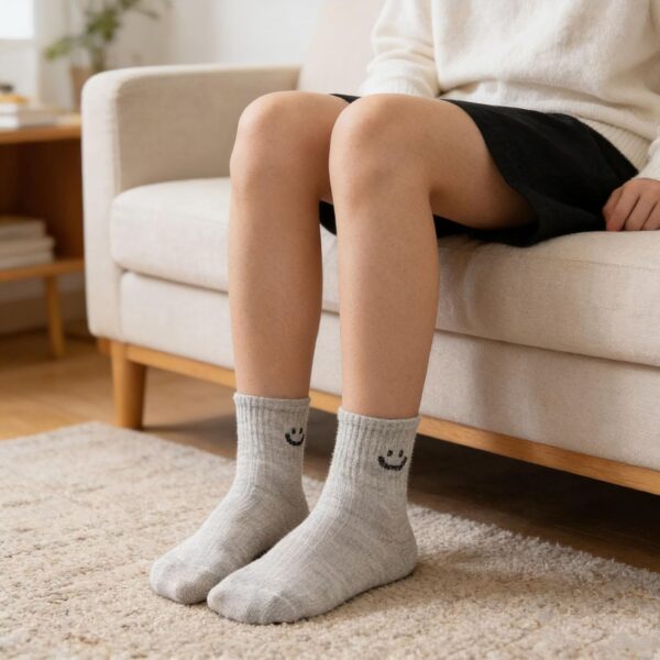 Boys Ankle Socks Cotton Blend Happy Face Design Toddler-6