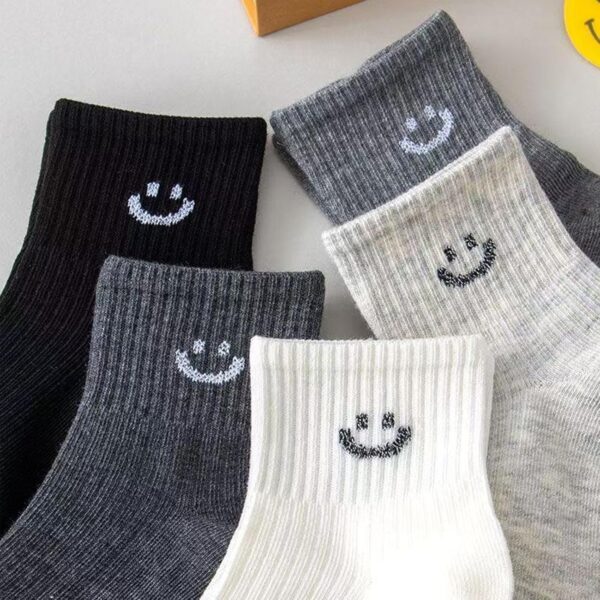 Boys Ankle Socks Cotton Blend Happy Face Design Toddler-1