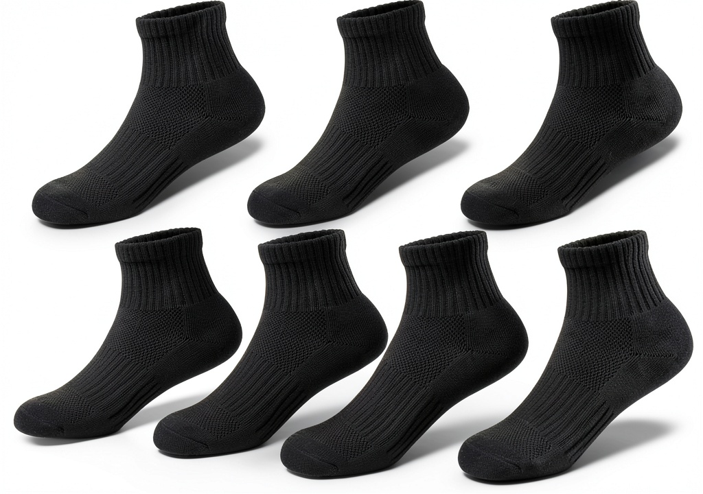 Child wearing cushioned ankle socks during soccer practice showing fit and compression