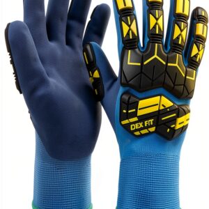 Blue Impact Safety Gloves Large 1 Pair Waterproof Insulated-0