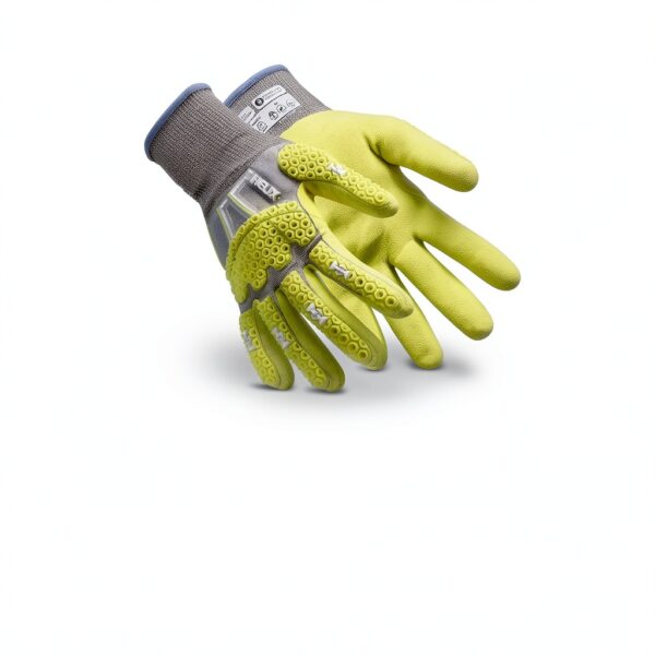 Impact Safety Gloves HexArmor 3014IMP-L Hi Vis Nitrile Palm-3