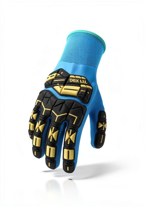 Blue Impact Safety Gloves Large 1 Pair Waterproof Insulated-1