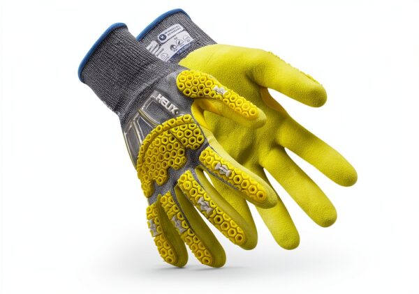 Impact Safety Gloves HexArmor 3014IMP-L Hi Vis Nitrile Palm-0
