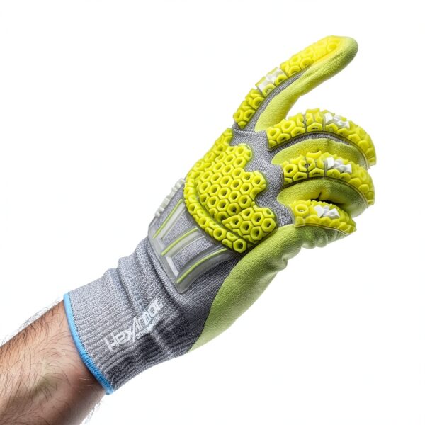 Impact Safety Gloves HexArmor 3014IMP-L Hi Vis Nitrile Palm-1