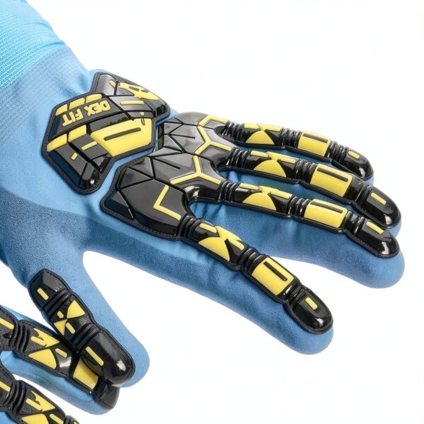 Blue Impact Safety Gloves Large 1 Pair Waterproof Insulated-2