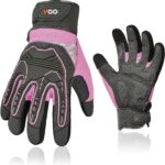 Vgo Heavy Duty Leather Work Gloves Women Impact Protection Purple-0