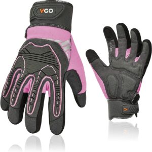 Vgo Heavy Duty Leather Work Gloves Women Impact Protection Purple-0