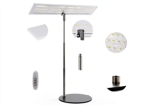 Grow Light LORDEM Spectrum LED Lamp Adjustable Height Dimmable-2