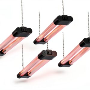 Hlite 16inch 4 Pack LED Grow Lights - Linkable Grow Lights for Indoor Plants, Full Spectrum Plant Lights Plug and Hanging Design with On/Off Switch Hanging Grow Light from seedling to Flowering, Black-0