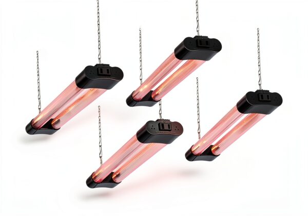 Hlite 16inch 4 Pack LED Grow Lights - Linkable Grow Lights for Indoor Plants, Full Spectrum Plant Lights Plug and Hanging Design with On/Off Switch Hanging Grow Light from seedling to Flowering, Black-0